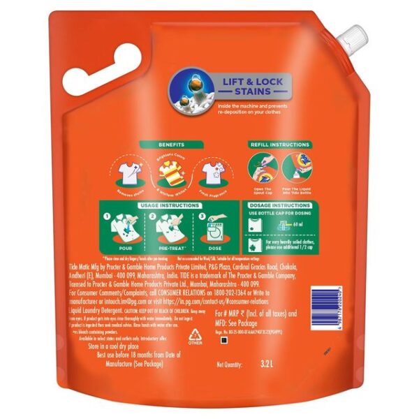 Tide Matic Front Load Liquid Detergent- TZL1014 - Image 4