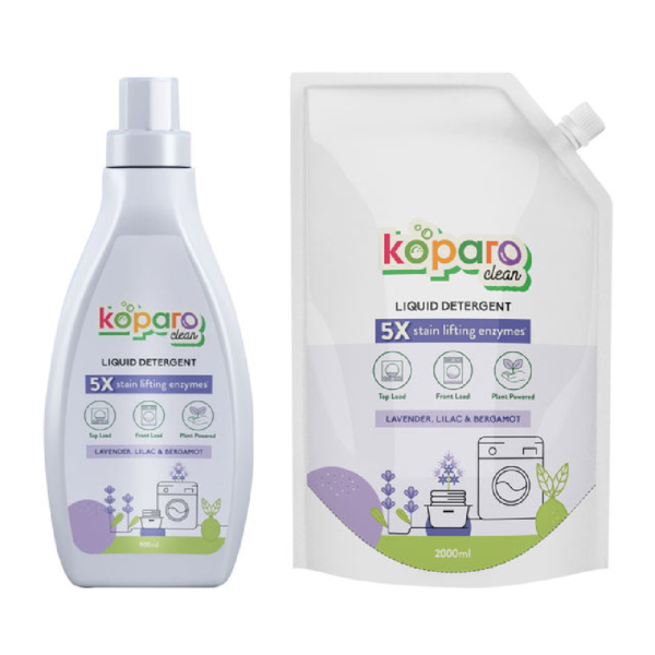 Koparo Natural Liquid Detergent (Top Load & Front Load)(900ml) & Koparo Natural Liquid Detergent (Top Load & Front Load)(2l) Combo- TZL1016