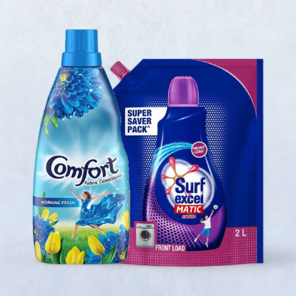 Comfort After Wash Morning Fresh Fabric Conditioner(860ml) & Surf Excel Matic Front Load Liquid Detergent(2l) Combo- TZL1024