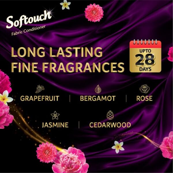 Softouch 2X Royal Perfume After Wash Liquid Fabric Conditioner With Grapefruit and Jasmine Fragrance - TZL1026 - Image 2