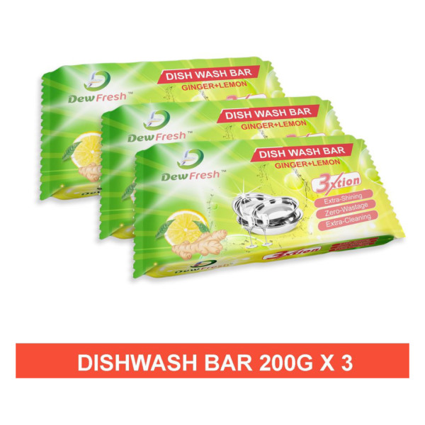 Dew Fresh Ginger & Lemon Dishwash Bar (Pack of 3) - KKJ1030