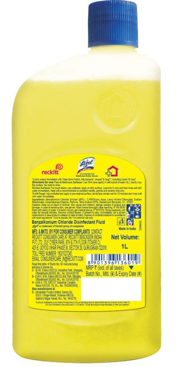 Lizol Floor Cleaner Liquid - Citrus Surface Cleaner- PSY1016 - Image 3