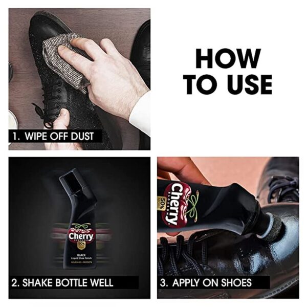Cherry Black Shoe Polish, Liquid Shoe Shiner- EWX1005 - Image 5