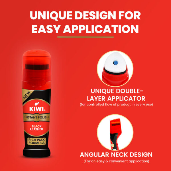 Kiwi Instant Liquid Shoe Polish (Black) Nourishment, Protection And Shine For Black Leather- EWX1011 - Image 3