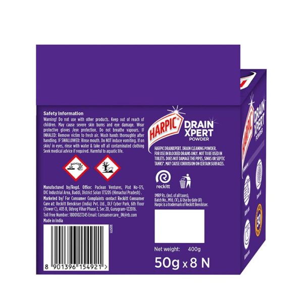 Harpic Drain Cleaner Powder - Sink & Pipe Cleaner For Drainage Block - CPE1016 - Image 3