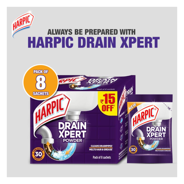 Harpic Drain Cleaner Powder - Sink & Pipe Cleaner For Drainage Block - CPE1016