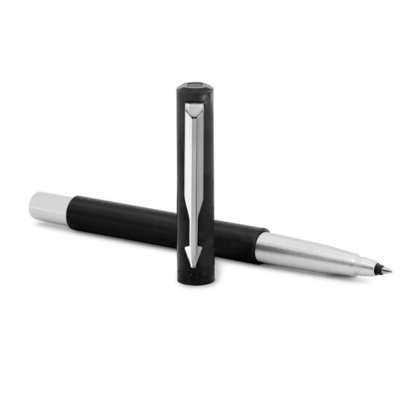 Parker Vector Standard Roller Ball Pen Chrome Trim Black Body (Blue Ink)- XUG1013 - Image 4