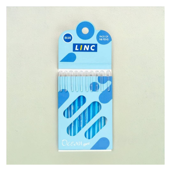 Linc Ocean Gel Pen (Blue Ink 10 Pcs)- XUG1014