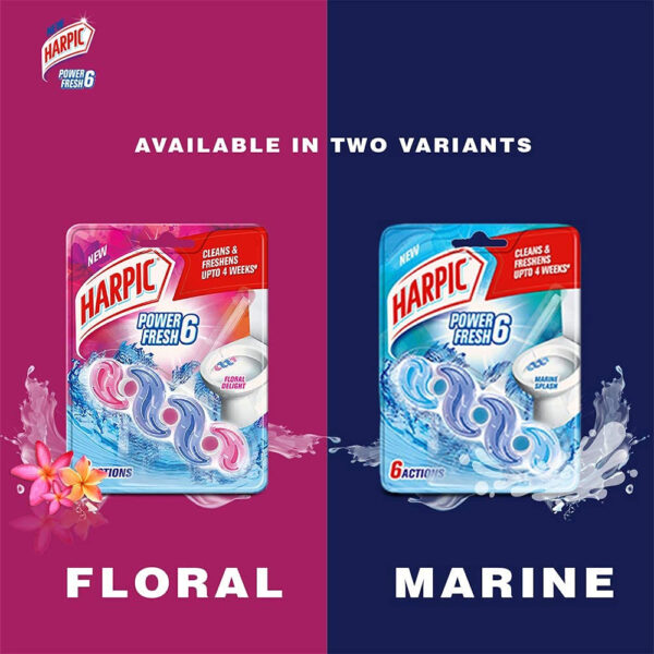 Harpic Power Fresh 6 Toilet Cleaner Rim Block Floral Delight- CPE1020 - Image 4
