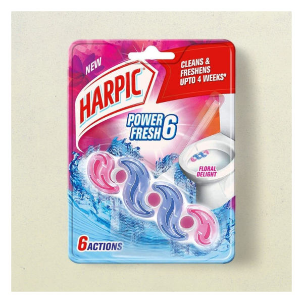 Harpic Power Fresh 6 Toilet Cleaner Rim Block Floral Delight- CPE1020