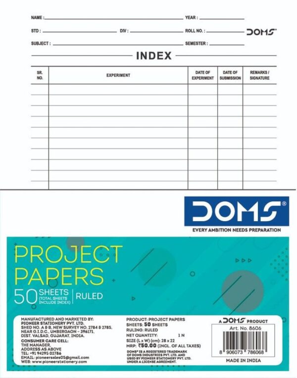 oms Ruled Sheets - High-Quality Paper | White- QLZ1011