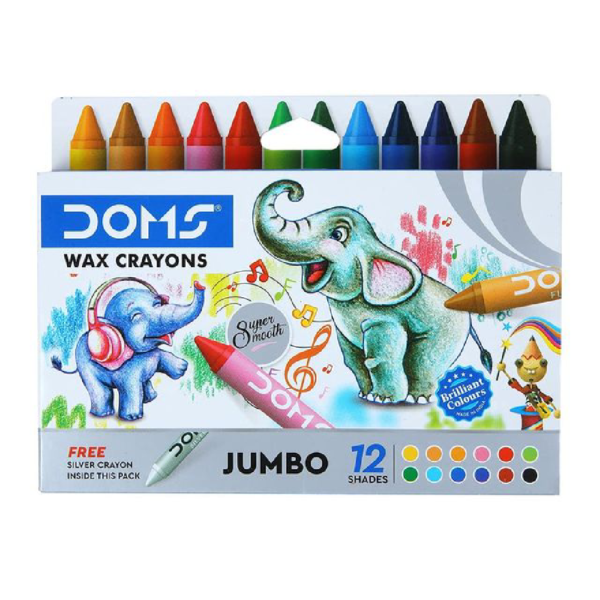 Doms Jumbo Wax Crayons 12 Shades- BSX1003