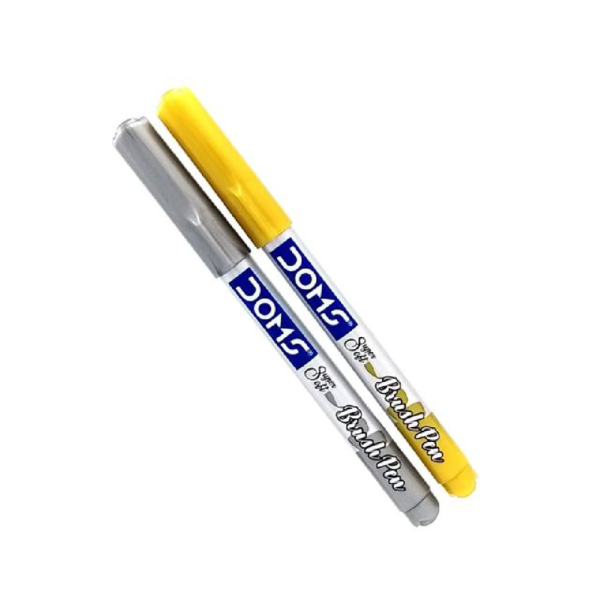 Doms Metallic Brush Pen Silver & Gold- BSX1021