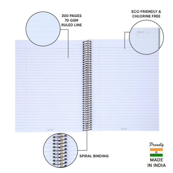 Doms 6 Subject Spiral Note Books (Classic Cars Series) 70 Gsm Paper-300 Pages- MXP1012 - Image 4