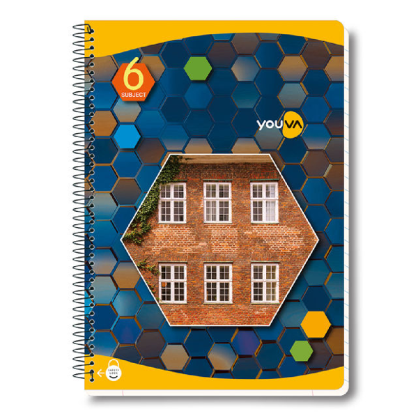 Navneet Youva 6 Subject Book Spiral Bound Single Line - (20.3 cm x 26.7 cm)- MXP1022