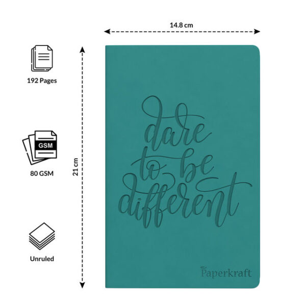 Paperkraft Unruled Debossed PU Notebook (210 x 145mm, 192 Pages)- MXP1030 - Image 5