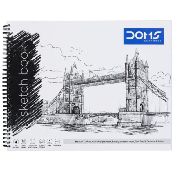 Doms Sketch Book Wiro- 150 gms Paper 72 Pages (27.5 cm x 34.7 cm)- MXP1042