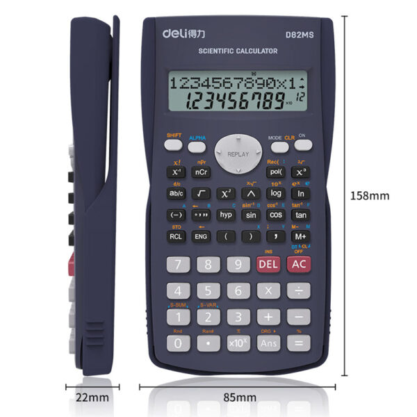 Deli Wd82Ms 12 - Digital Scientific Calculator (Navy 1 Pc)- JMZ1005 - Image 5