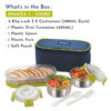 Magnus Avanza 3 Steel Leakproof Lunch Box for School with Klip Lock Lid & Insulated Tiffin Bag- BCS1001 - Image 4