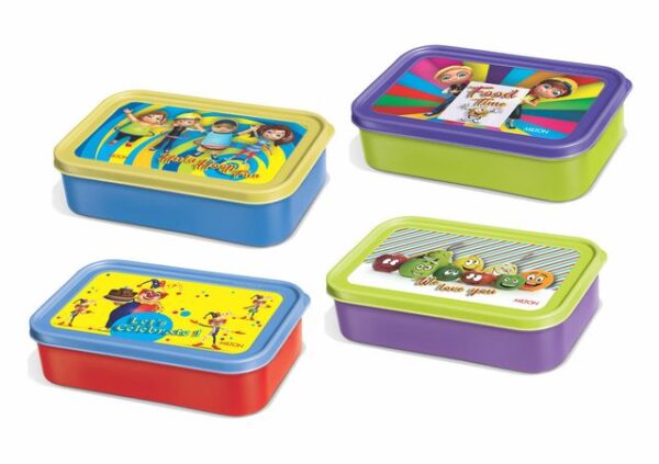 Milton School Time Plastic Lunch Box(Assorted, Pack Of 1) BCS1006 - Image 3
