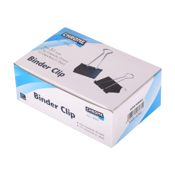 Chrome 51Mm Black Binder Clip- JMZ1023