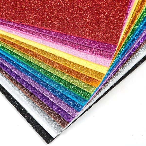 EVA Foam Glitter Sheets A4 Size, Assorted Colours- JMZ1034