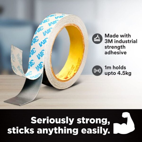 Scotch Double Sided Tape - Foam Grey Tape | 3 m x 24 mm- PPR1012 - Image 5